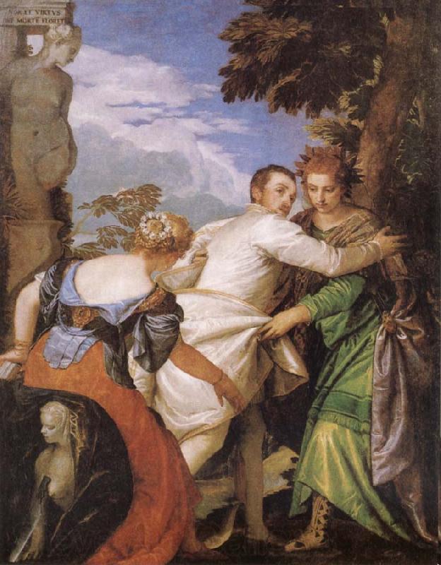 Paolo  Veronese Allegory of Vice and Virtue Norge oil painting art